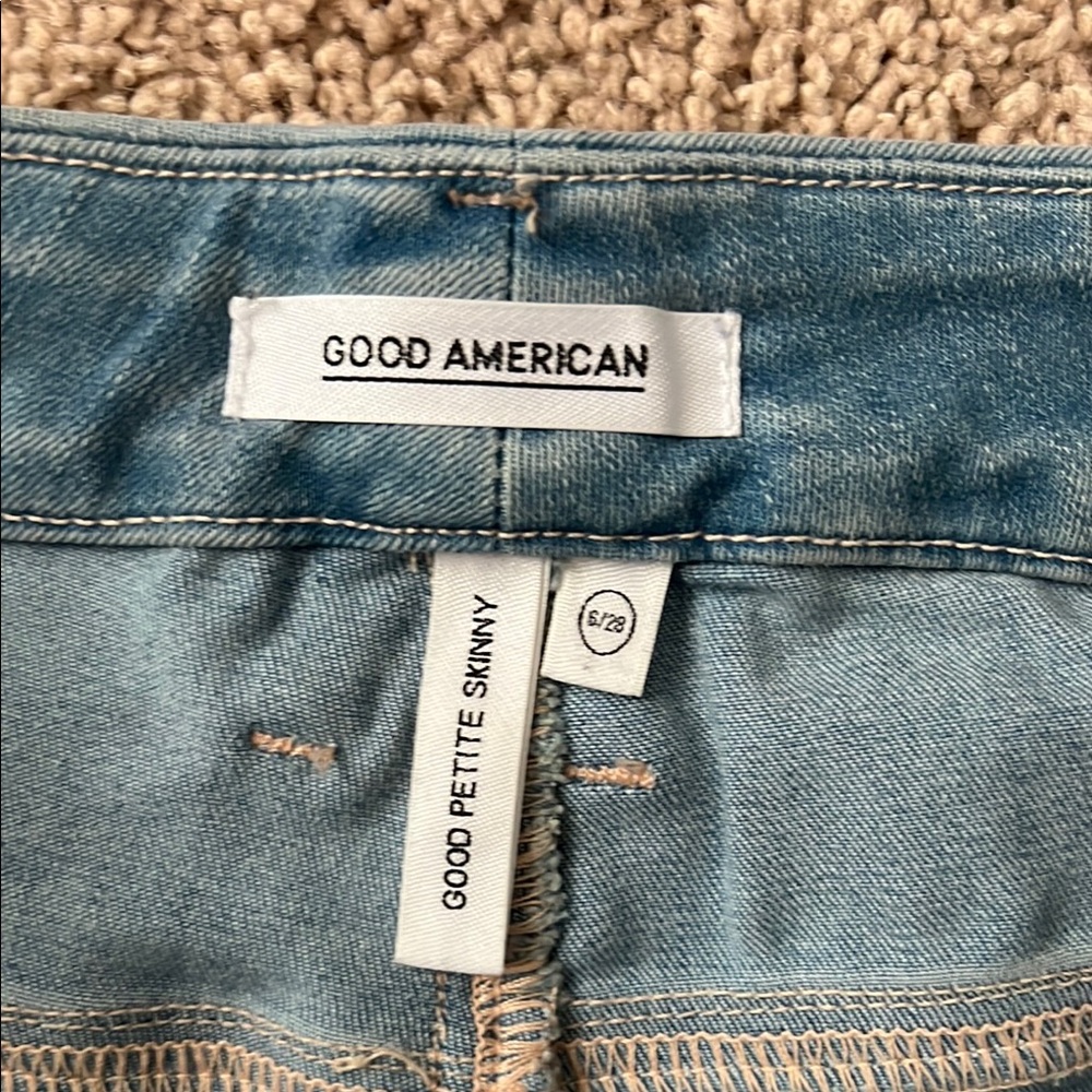 Women's Blue Distressed Jeans - Picture 2 of 3